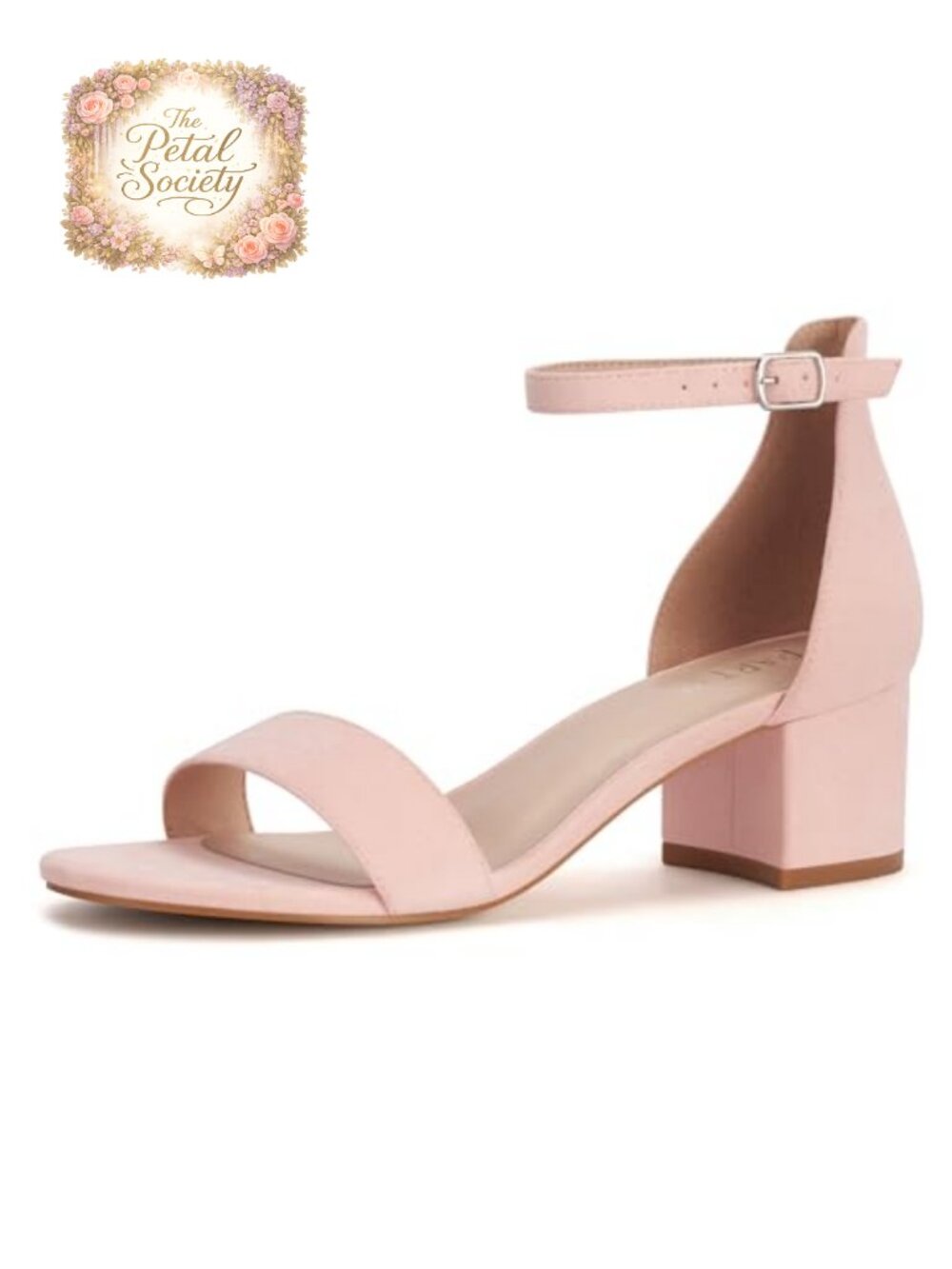 Women's Faux Leather Open Toe Ankle Strap Low Block Chunky Heels Sandals
